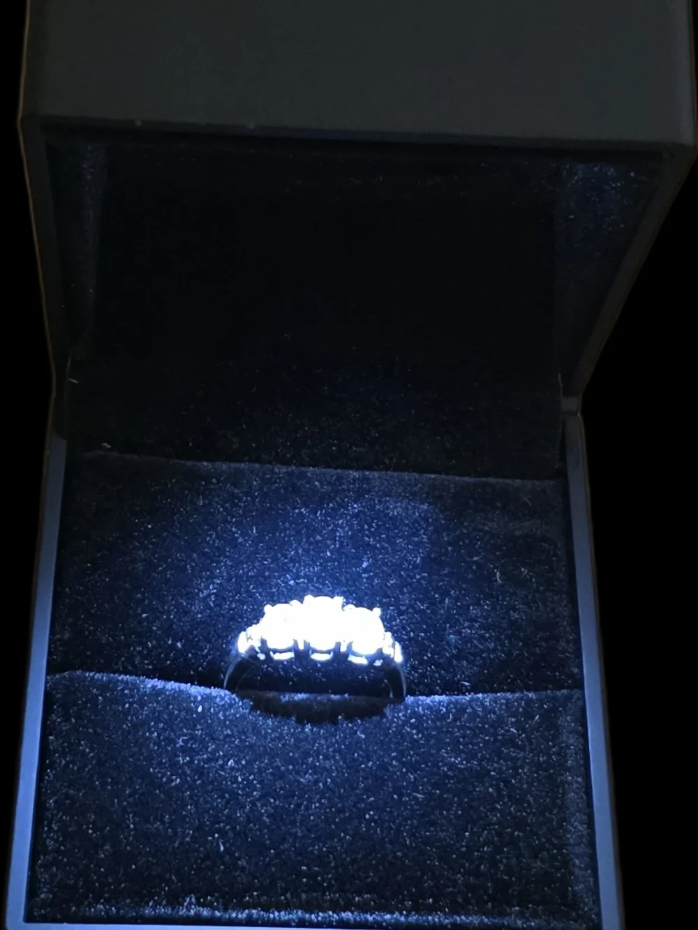 3 Stone Topaz 14k White Gold Ring
